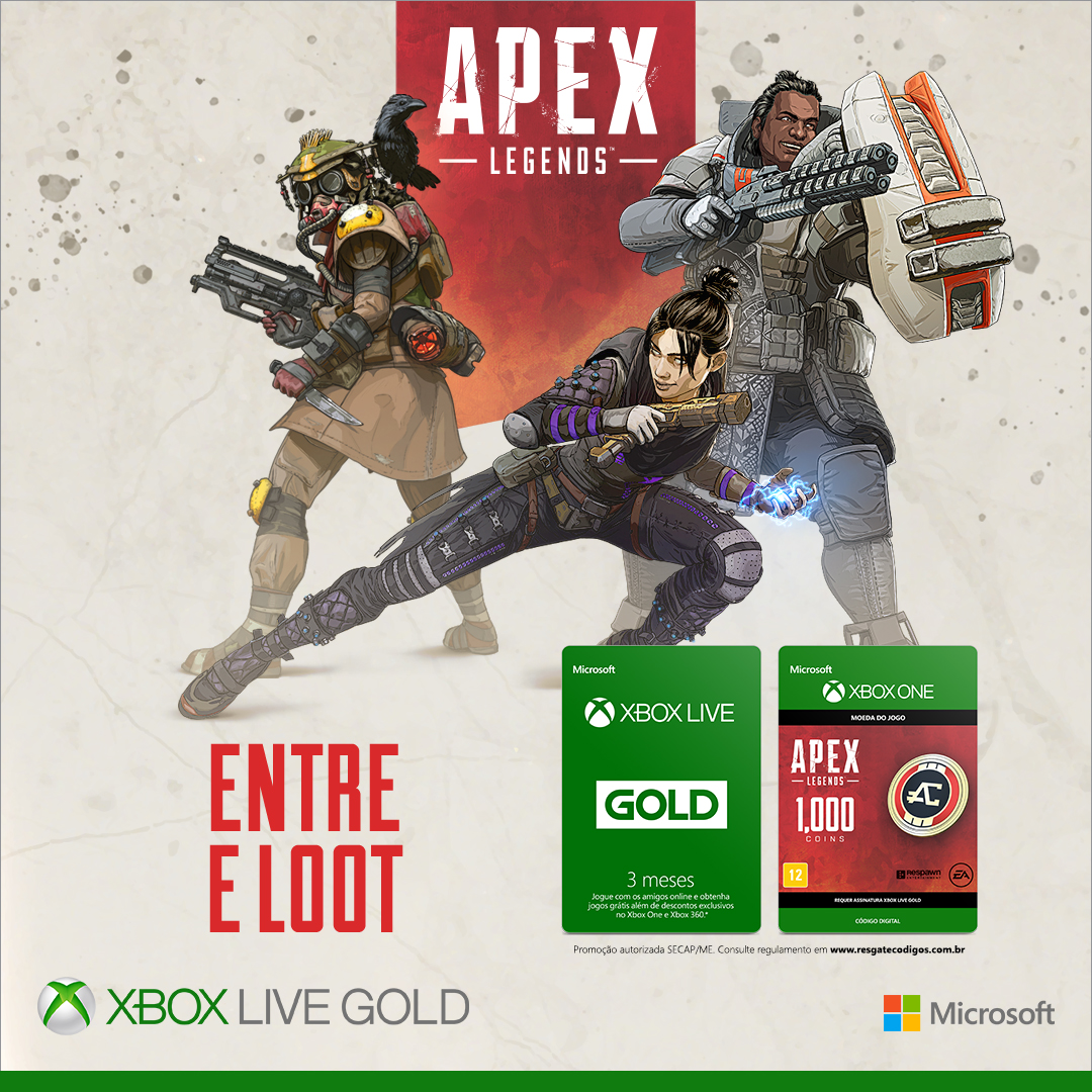 Promoção Xbox Live Gold e Apex