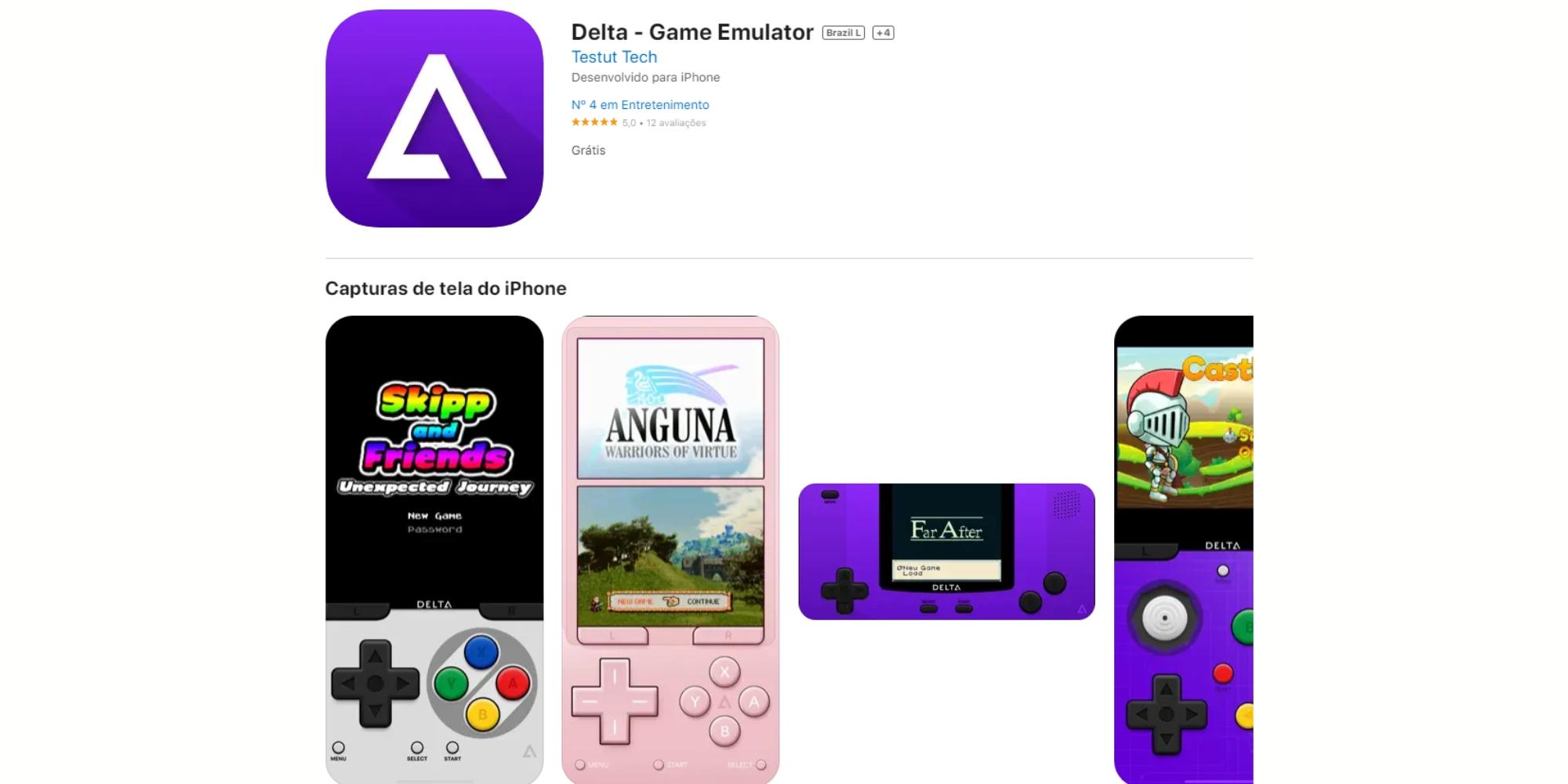 Cover Image for Emulador de jogos da Nintendo lidera os gráficos da App Store do iPhone