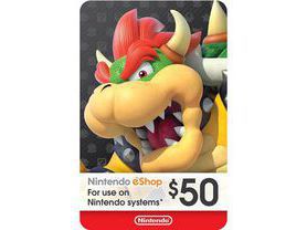 Cartão Nintendo eShop Crédito Switch - $50 Dólares