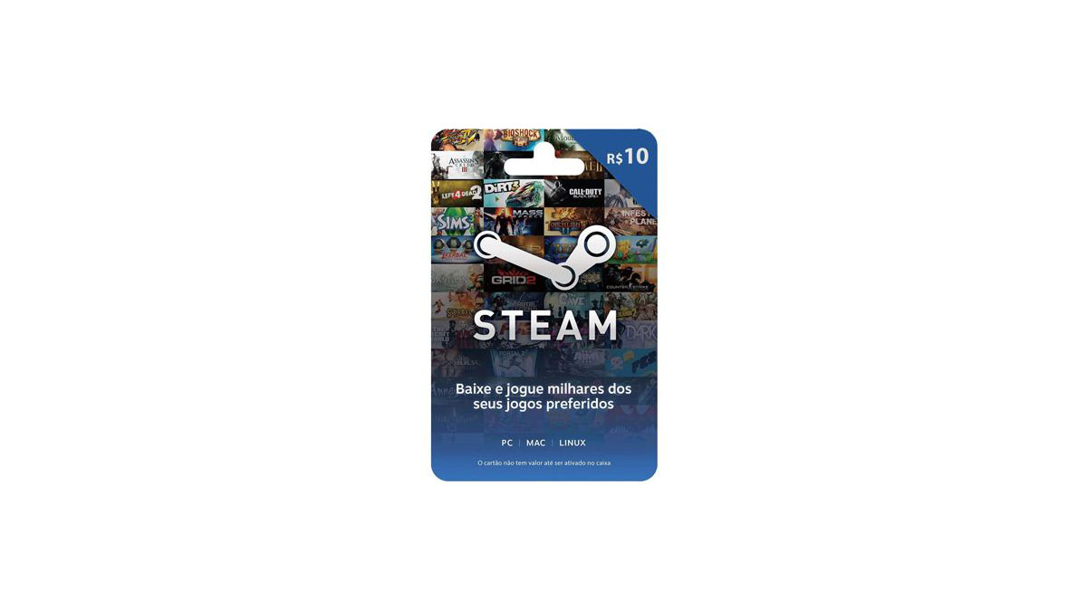 Gift Card STEAM: 10 Reais - Cartão Presente Digital