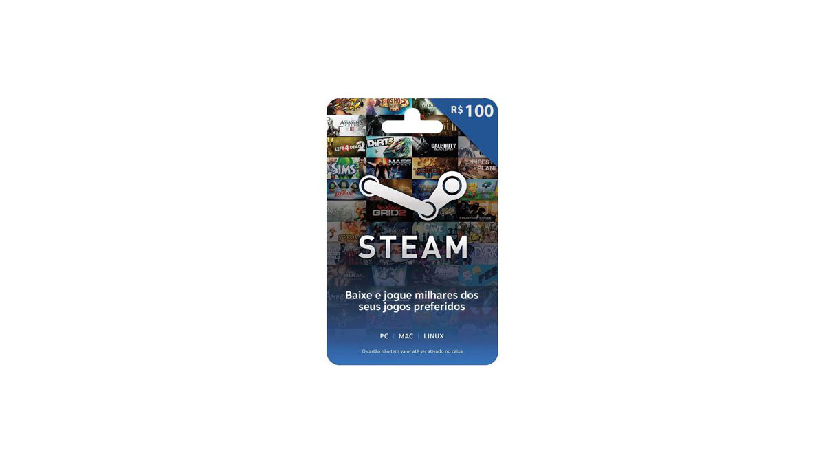 Cartão Pré-Pago STEAM Gift R$ 100 Reais : : Games e
