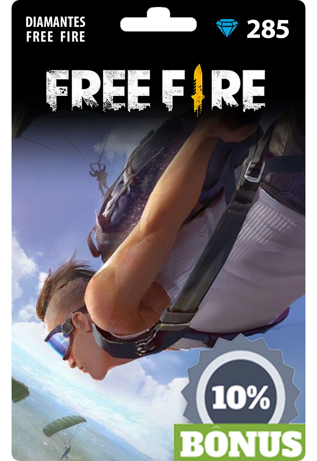 Desapego Games - Free Fire (FF) > Recarga Free Fire: 285 Diamantes + 10%  Bônus
