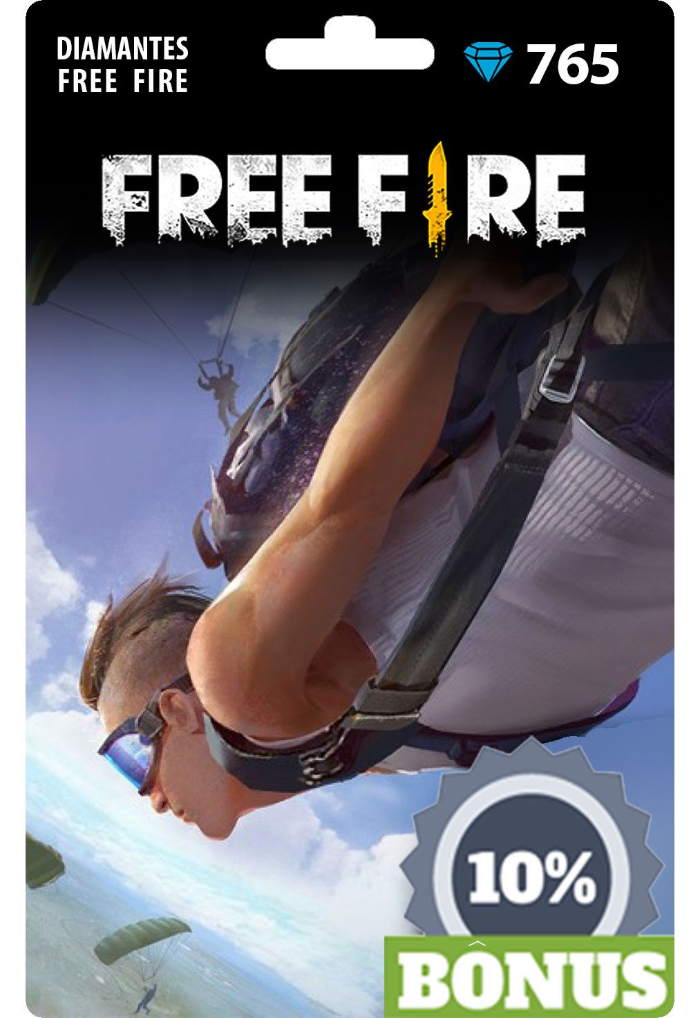 Free Fire: 765 Diamantes + 77 Bônus [Recarga]