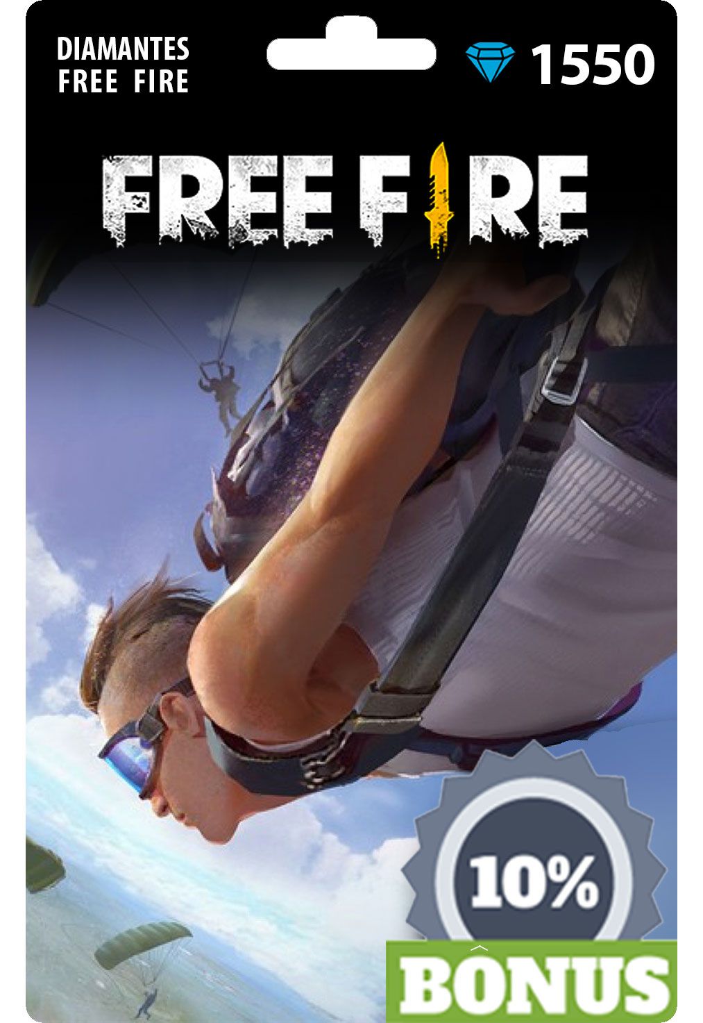 Recarga Free Fire com 100% de bônus na compra de diamantes em