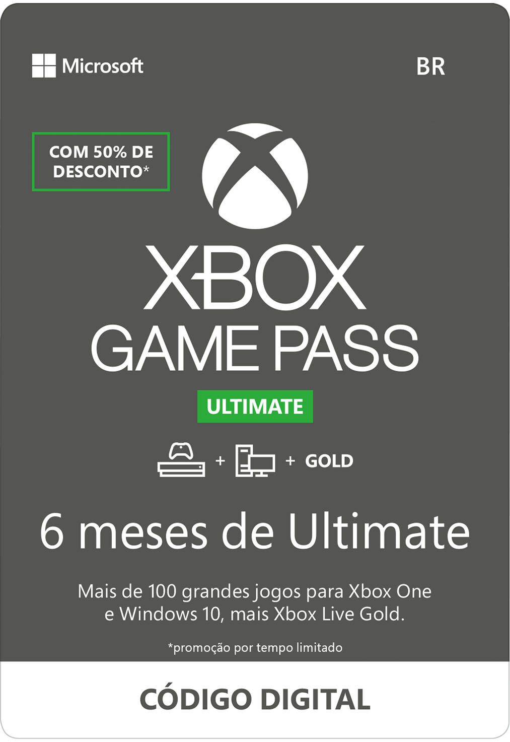 Comprar Cartão Xbox Game Pass 6 Meses [Promocional]