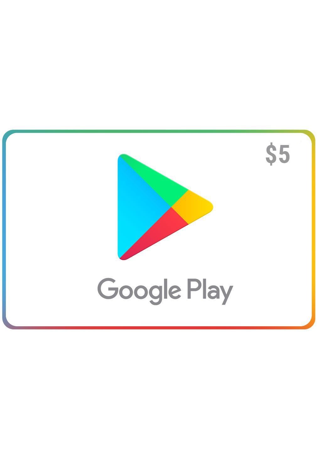 Comprar Cartão Google Play (Gift Card) $5 Dólares USA