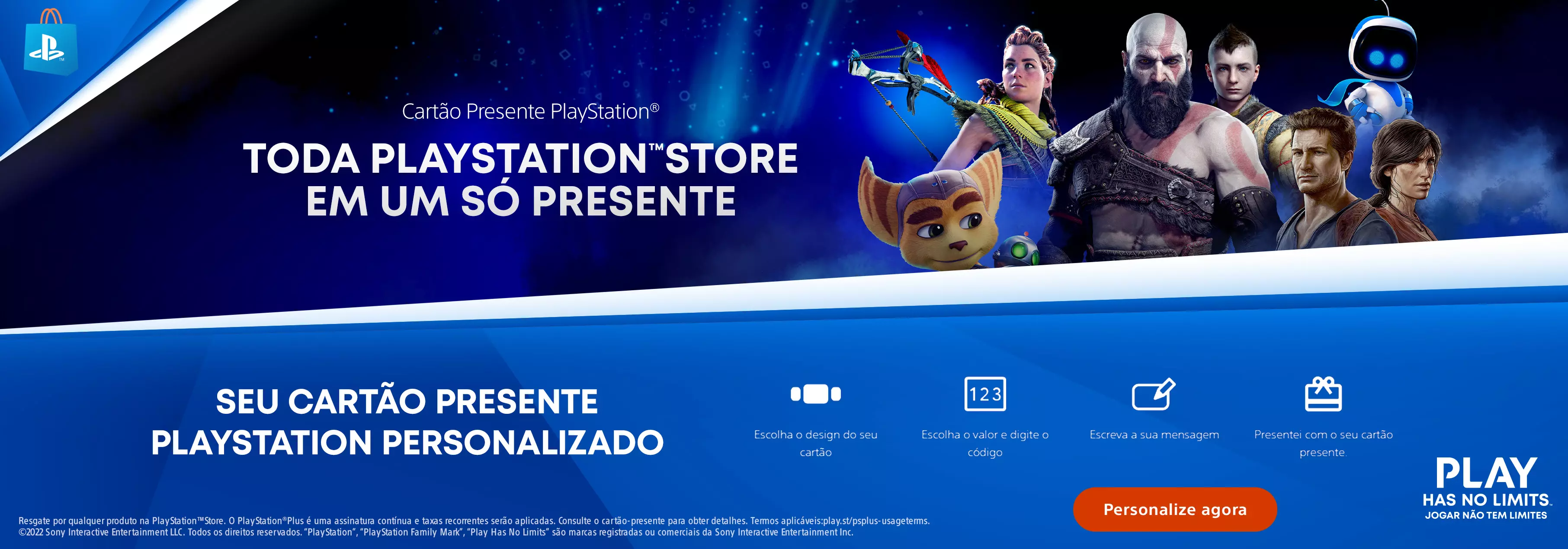 Comprar Pacote Gift Cards PLAYSTATION STORE Recarga: PS Plus - de