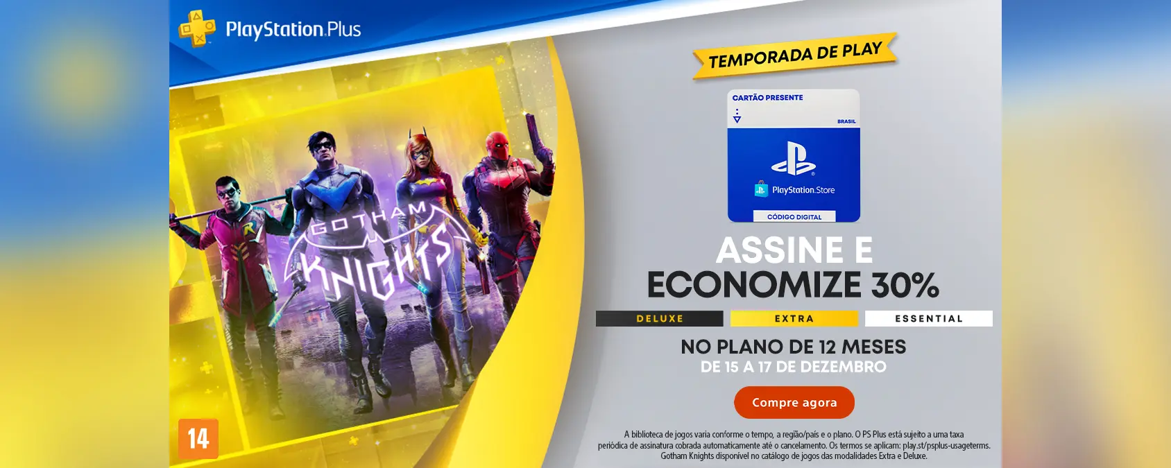 Cartão Psn Plus Extra 3 Meses Brasil Assinatura Gift Card