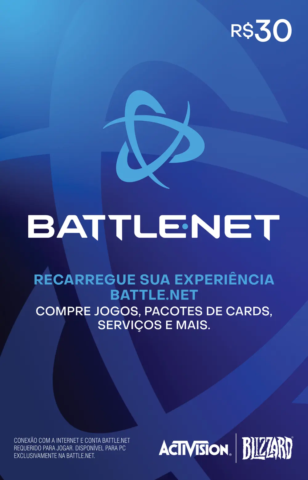 Cartão Blizzard Battle.Net R$ 30 Reais