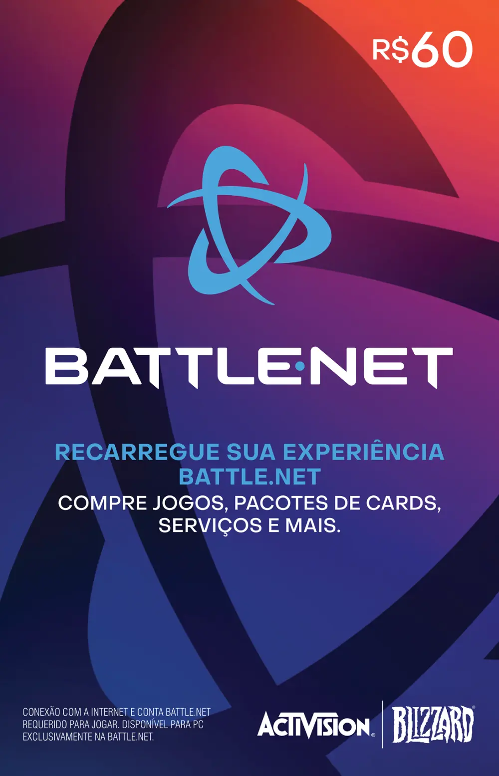 Cartão Blizzard Battle.Net R$ 60 Reais