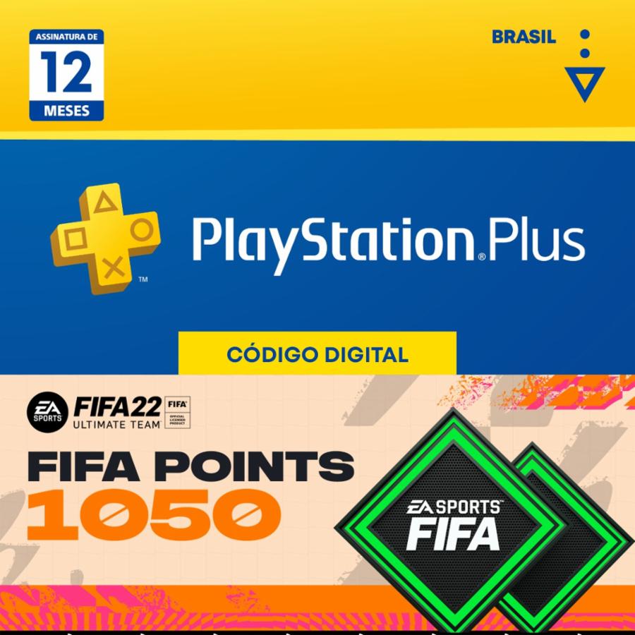 Comprar Cartão Playstation Plus 12 Meses +1050 FIFA Points