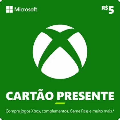 Cartão Presente Pré Pago Xbox Live R$ 5 Reais