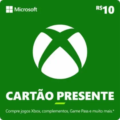 Cartão Presente Pré Pago Xbox Live R$ 10 Reais