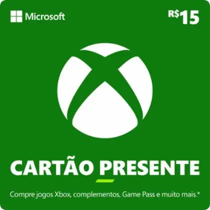 Cartão Presente Pré Pago Xbox Live R$ 15 Reais