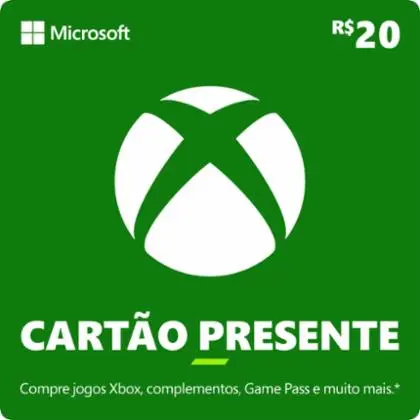 Cartão Presente Pré Pago Xbox Live R$ 20 Reais