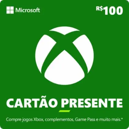 Cartão Presente Pré Pago Xbox Live R$ 100 Reais