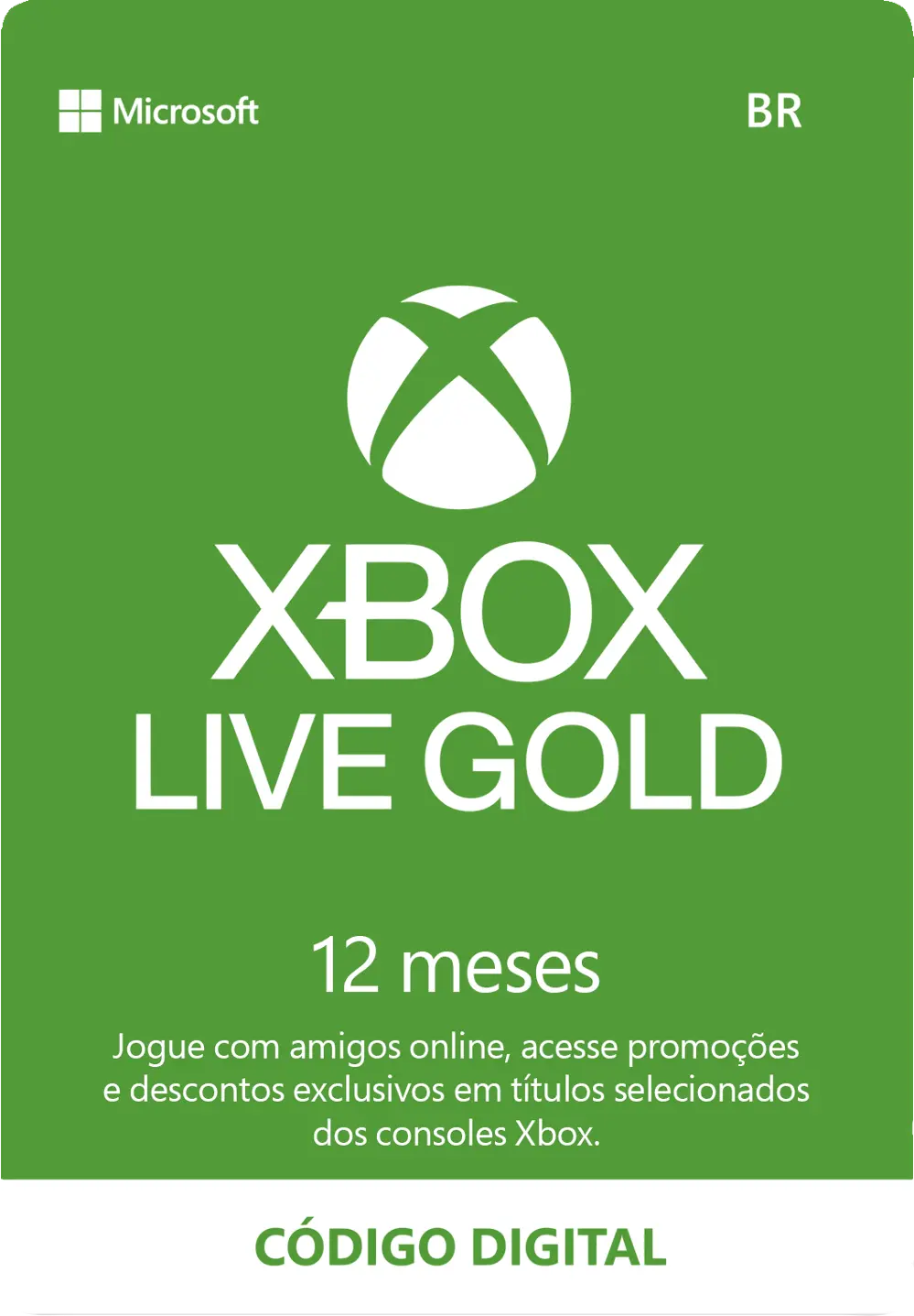 BH GAMES - A Mais Completa Loja de Games de Belo Horizonte - Microsoft Live  Gold Card 12 Meses - Live Brasil - Xbox 360 e Xbox One