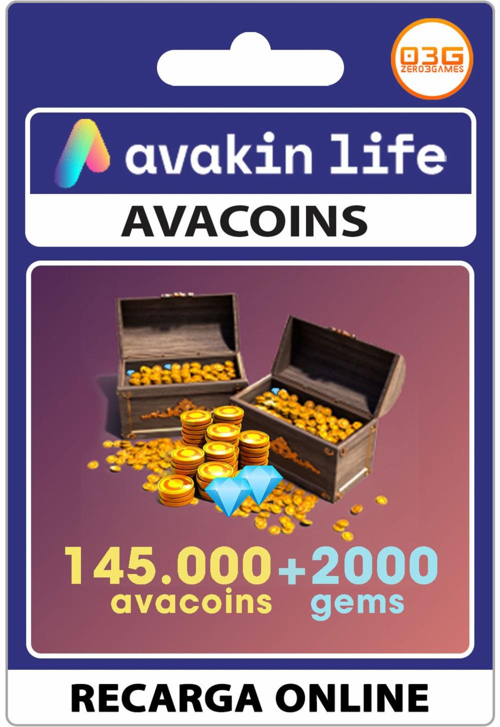 145.000 Avacoins + 2.000 Gemas - Avakin Life