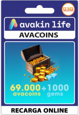 69.000 Avacoins + 1.000 Gemas - Avakin Life