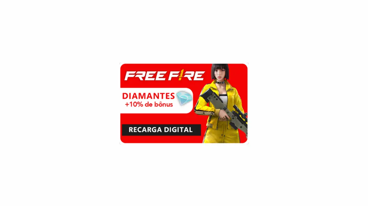 Recarga Diamantes free fire 100+10% Bônus Garena (FF)
