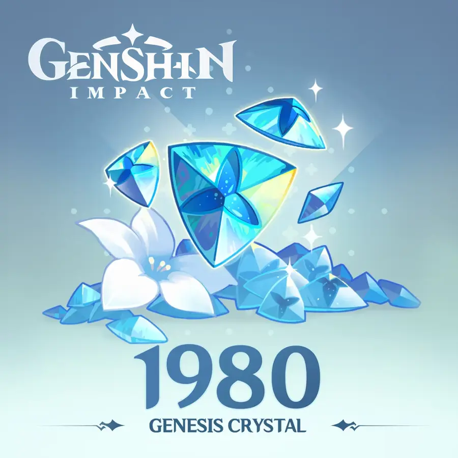 Genshin Impact - 1980 Cristais Gênesis +Bônus