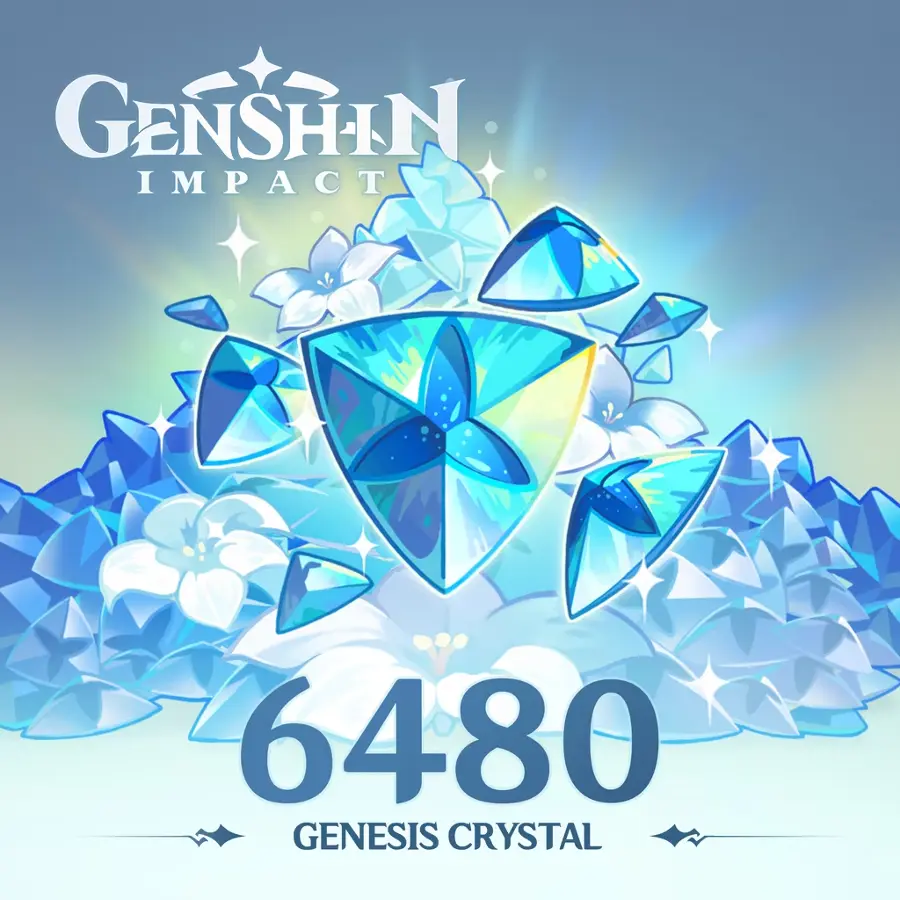 Genshin Impact - 6480 Cristais Gênesis +Bônus