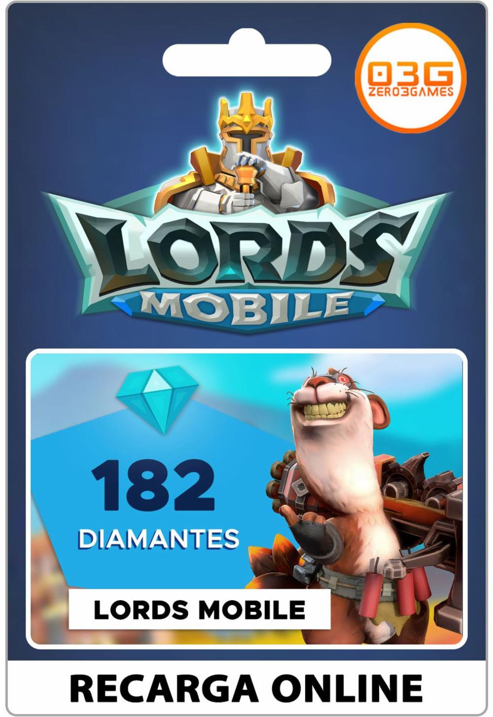 Compre Lords Mobile - 182 Diamantes na Loja Oliz - Entrega imediata!