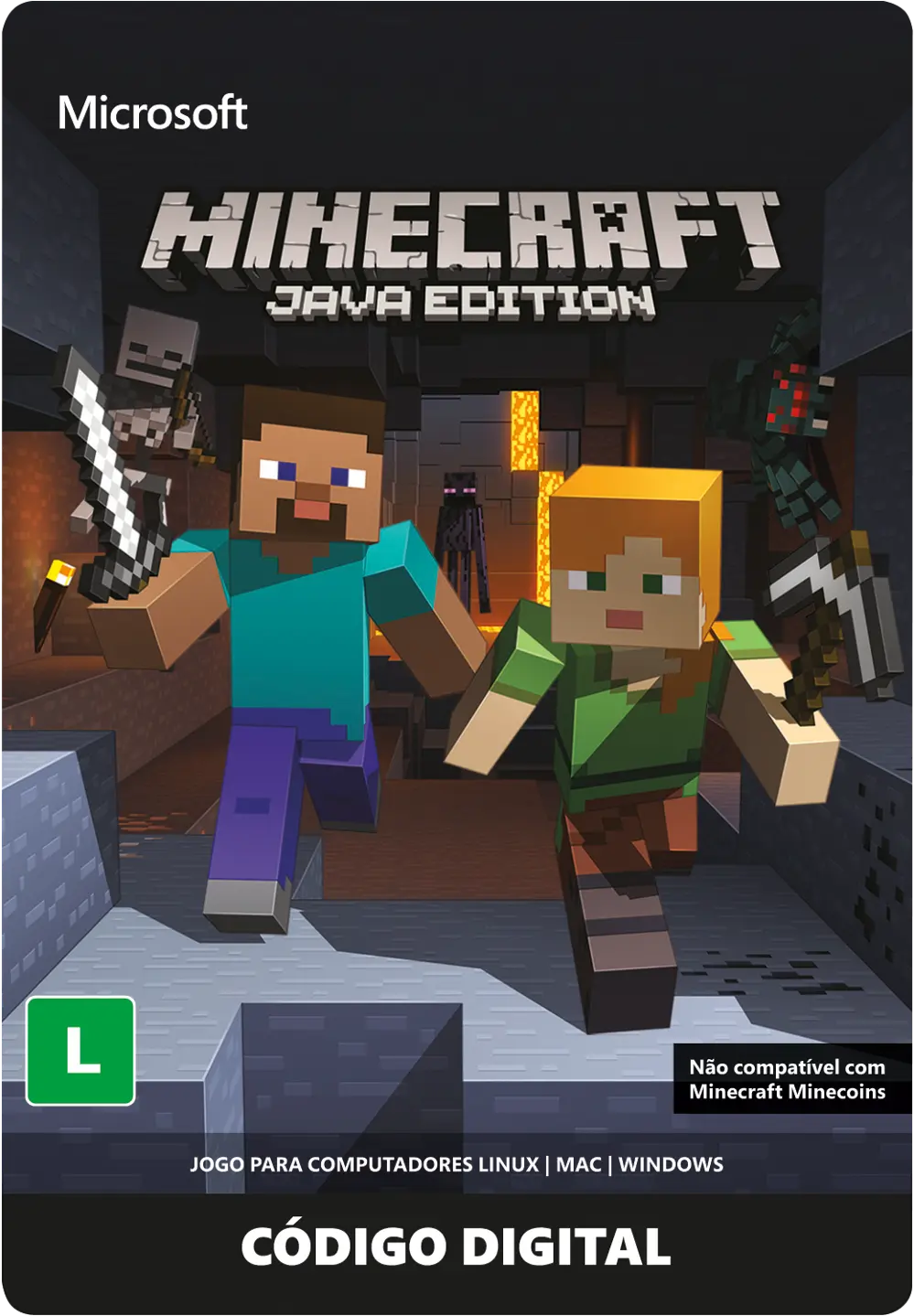 Comprar Minecraft para PC Jogo Completo Original Barato é aqui - Cartão de  Ativação