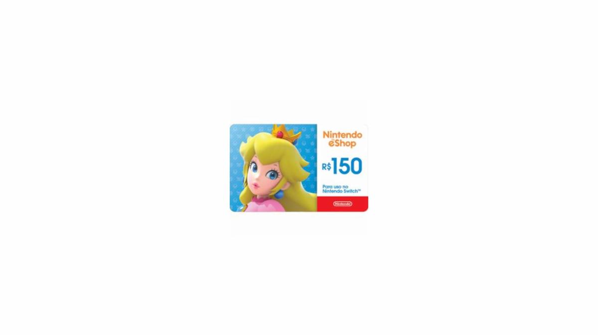 Cartão Nintendo Switch 3ds Wii U Eshop Brasil R$ 150 Reais