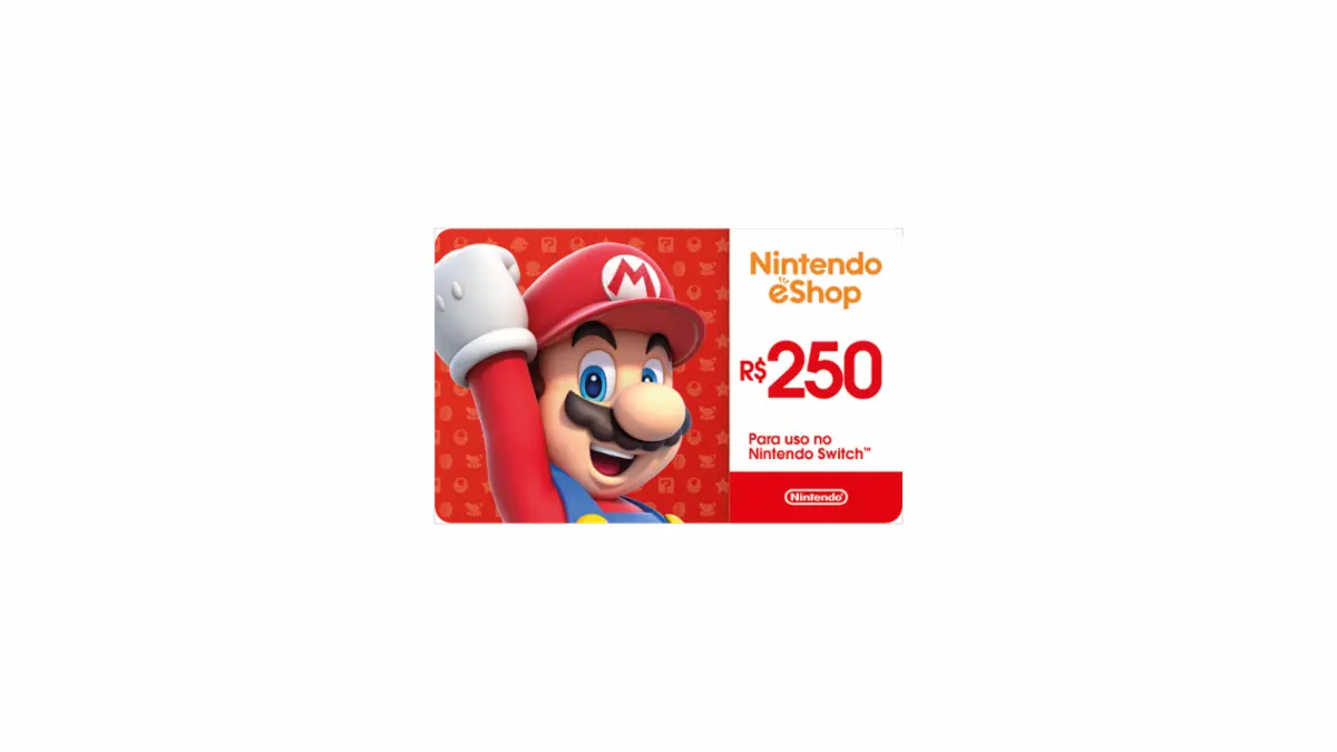 Cartão Nintendo Switch Eshop Card Brasil R$ 250 Reais