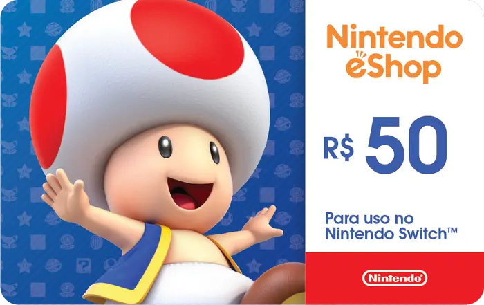 Gift Card Nintendo Switch 50 reais - Envio Digital - Gift Card Online